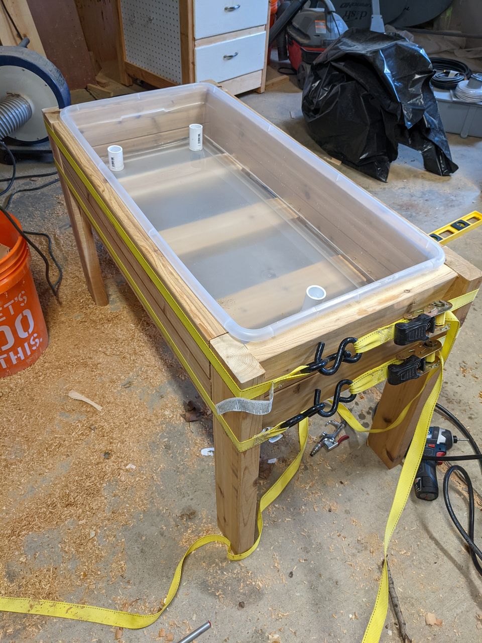 mud table assembled without mud